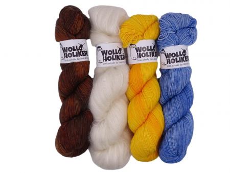 Wolloholiker Parlsnoor/Plüster Wollpaket *Hannah 01*. Wolle kaufen Bremerhaven, handgefärbte Wolle