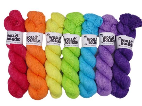 Wolloholiker Garnset *Regenbogen* - Handgefärbte Wolle aus Bremerhaven.